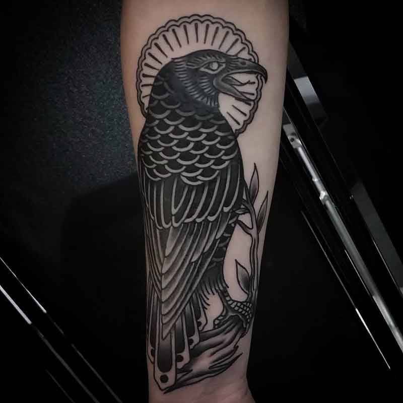 Traditional Raven Tattoo 3