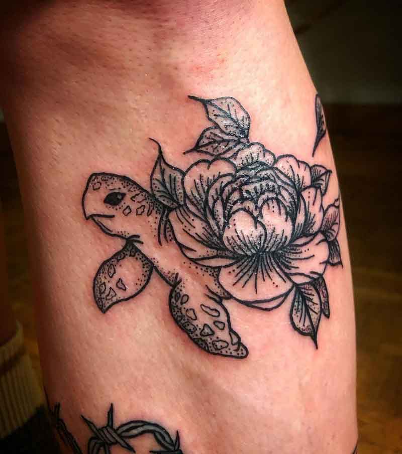 Turtle Flower Tattoo 1