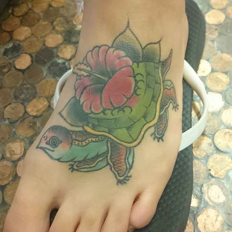 Turtle Hibiscus Tattoo 1