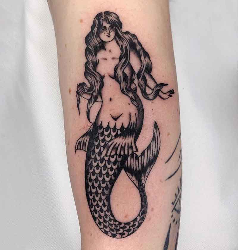 Vintage Mermaid Tattoo 3