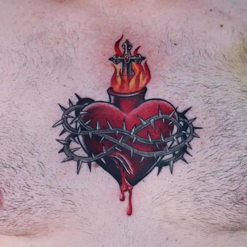 burning-sacred-heart-tattoo-1