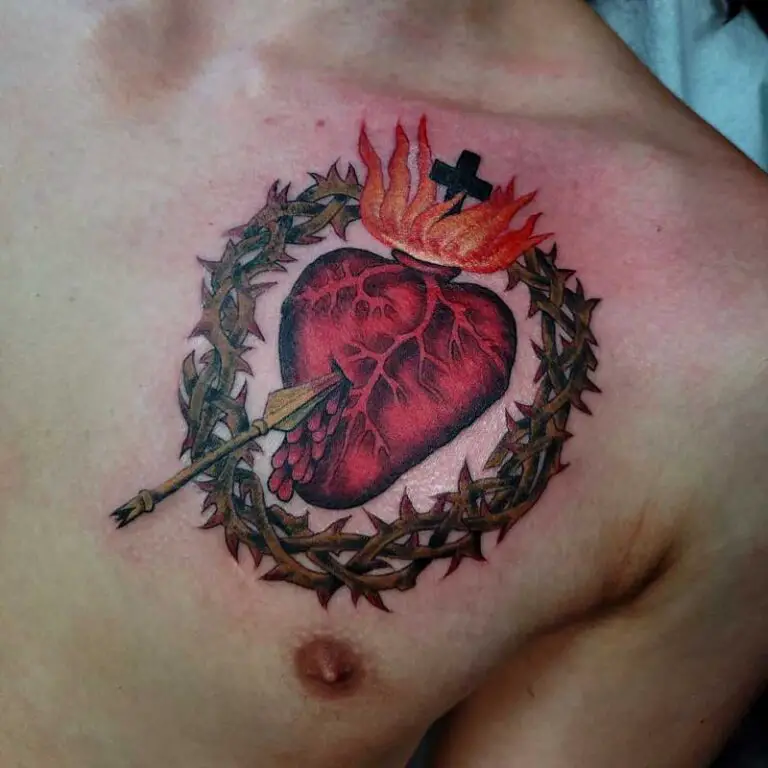 100 Sacred Heart Tattoo Designs & Placement With Meanings