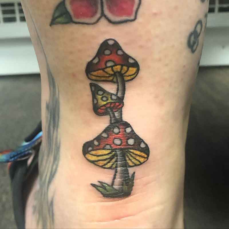 American Traditional Mushroom Tattoo 2