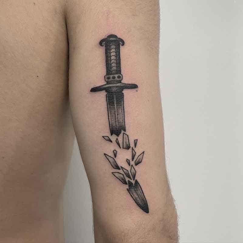 Broken Dagger Tattoo 1