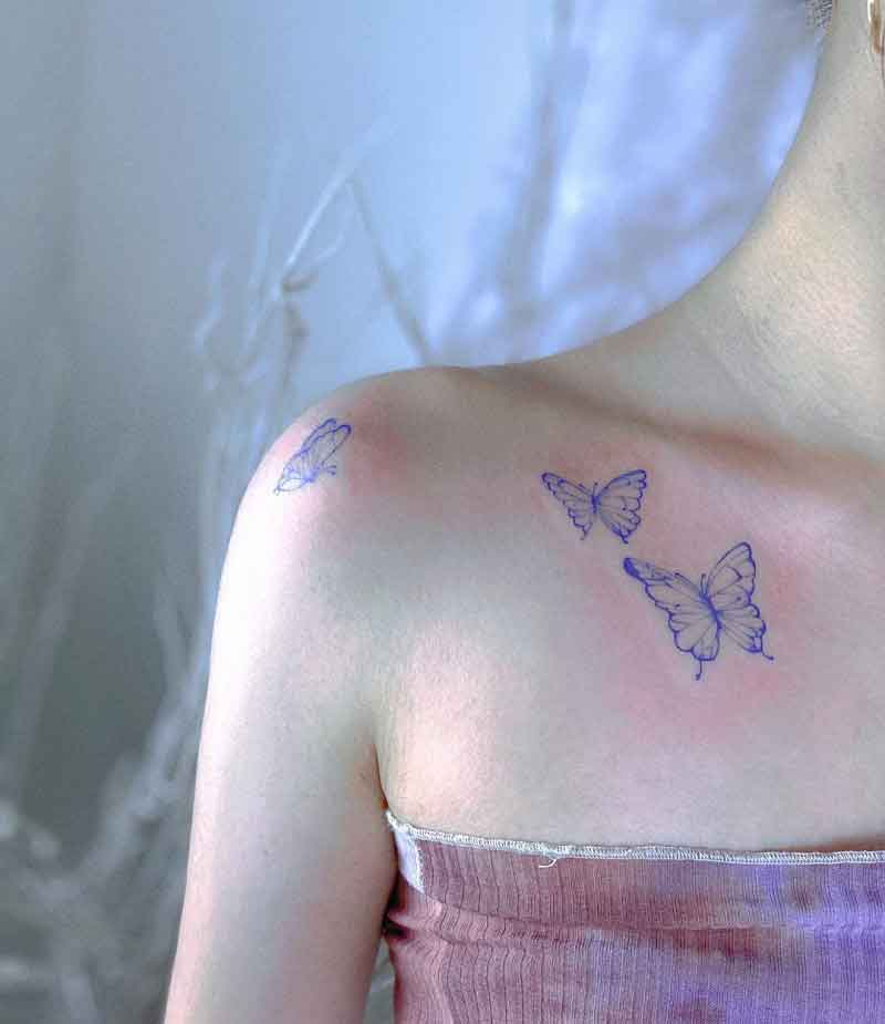 Butterfly Collarbone Tattoo 2