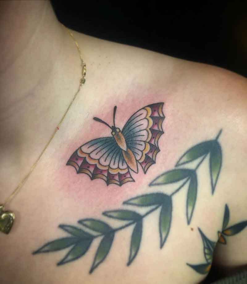 Butterfly Collarbone Tattoo 3