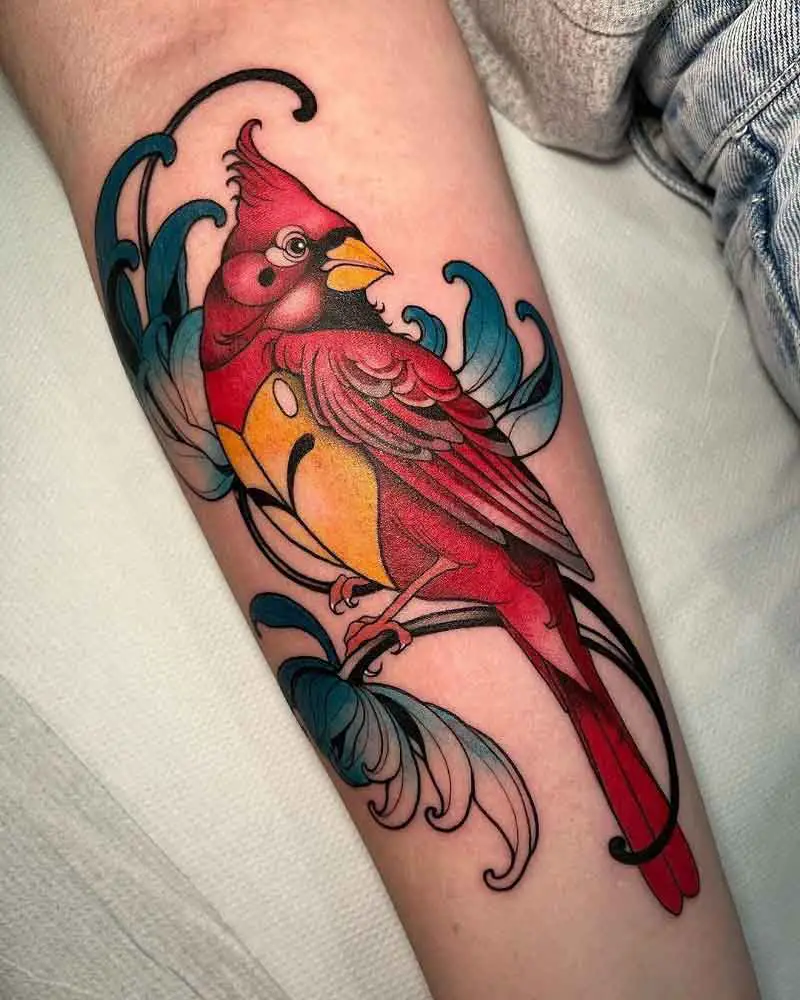 Cardinal Bird Tattoo 1