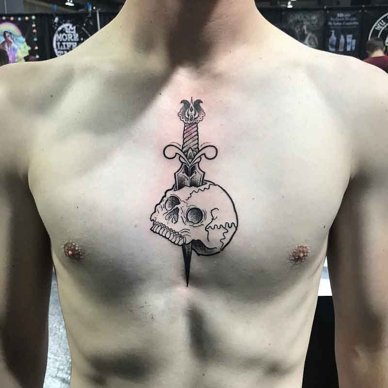 Chest Dagger Tattoo 1