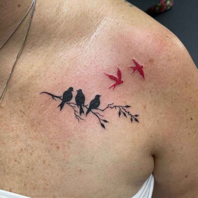 Collarbone Bird Tattoo 1