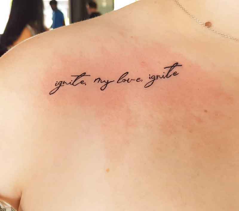 Collarbone Script Tattoo 1