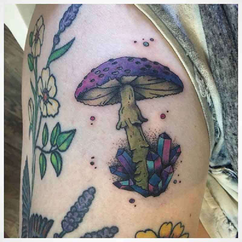 Crystal Mushroom Tattoo 1
