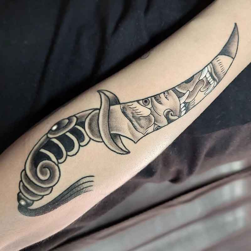 Curved Dagger Tattoo 2