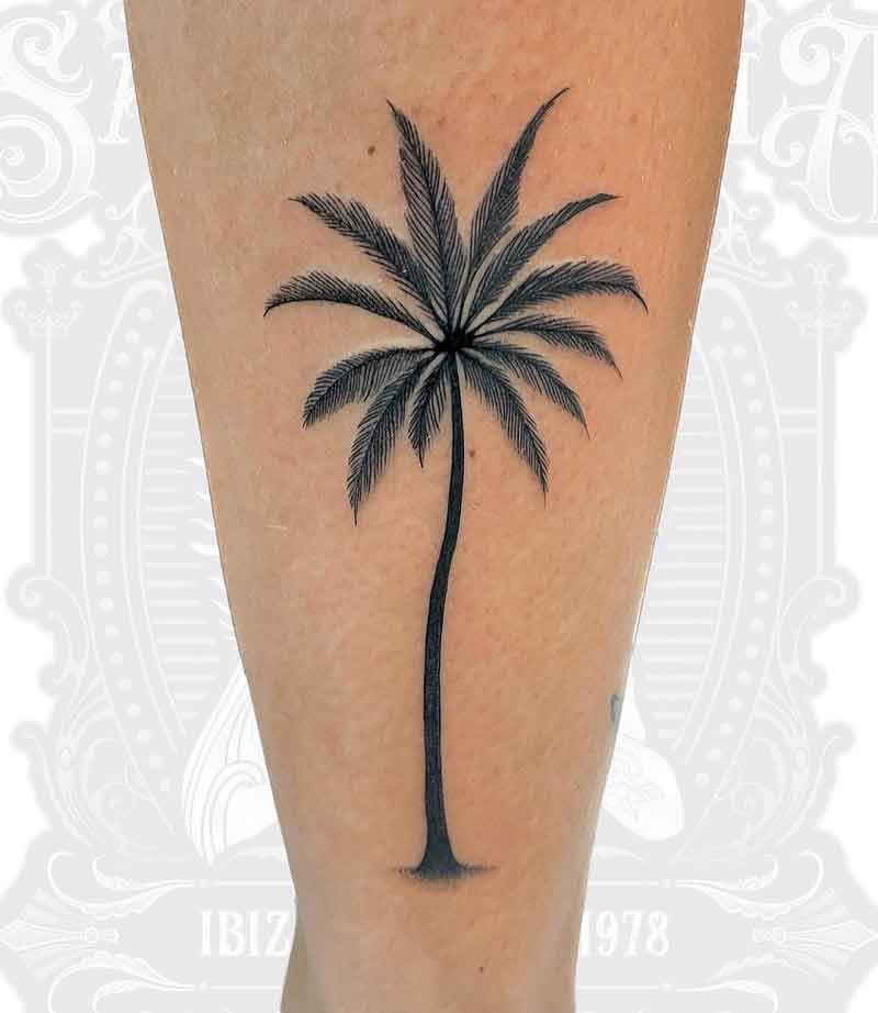 Dainty Palm Tree Tattoo 1