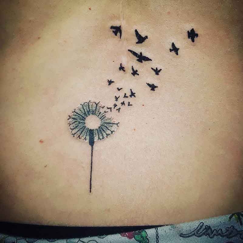 Dandelion Bird Tattoo 2