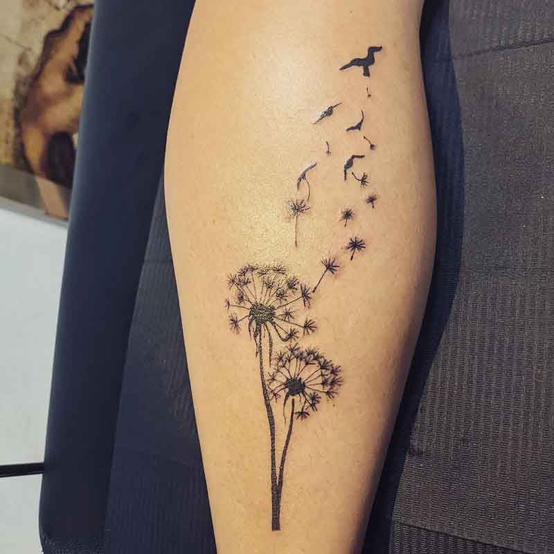 Dandelion Bird Tattoo 3