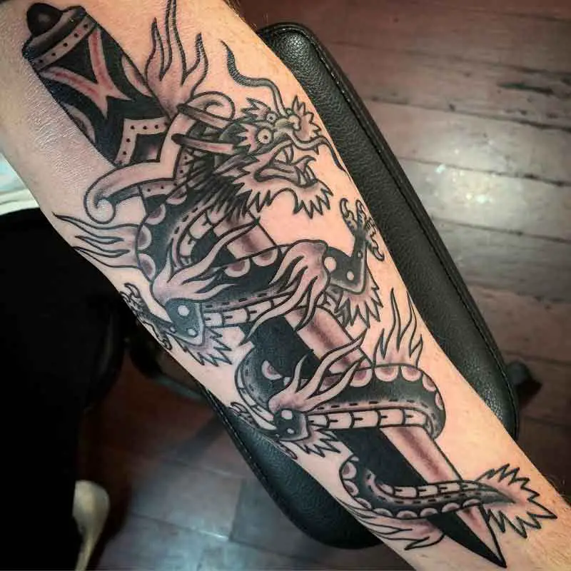 Dragon Dagger Tattoo 2