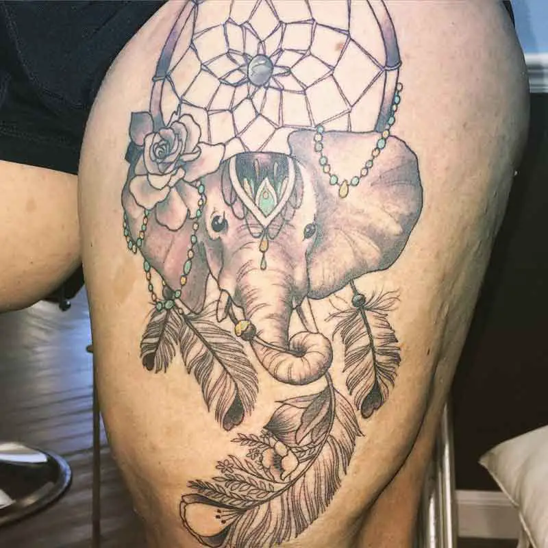 Elephant Dream Catcher Tattoo 3