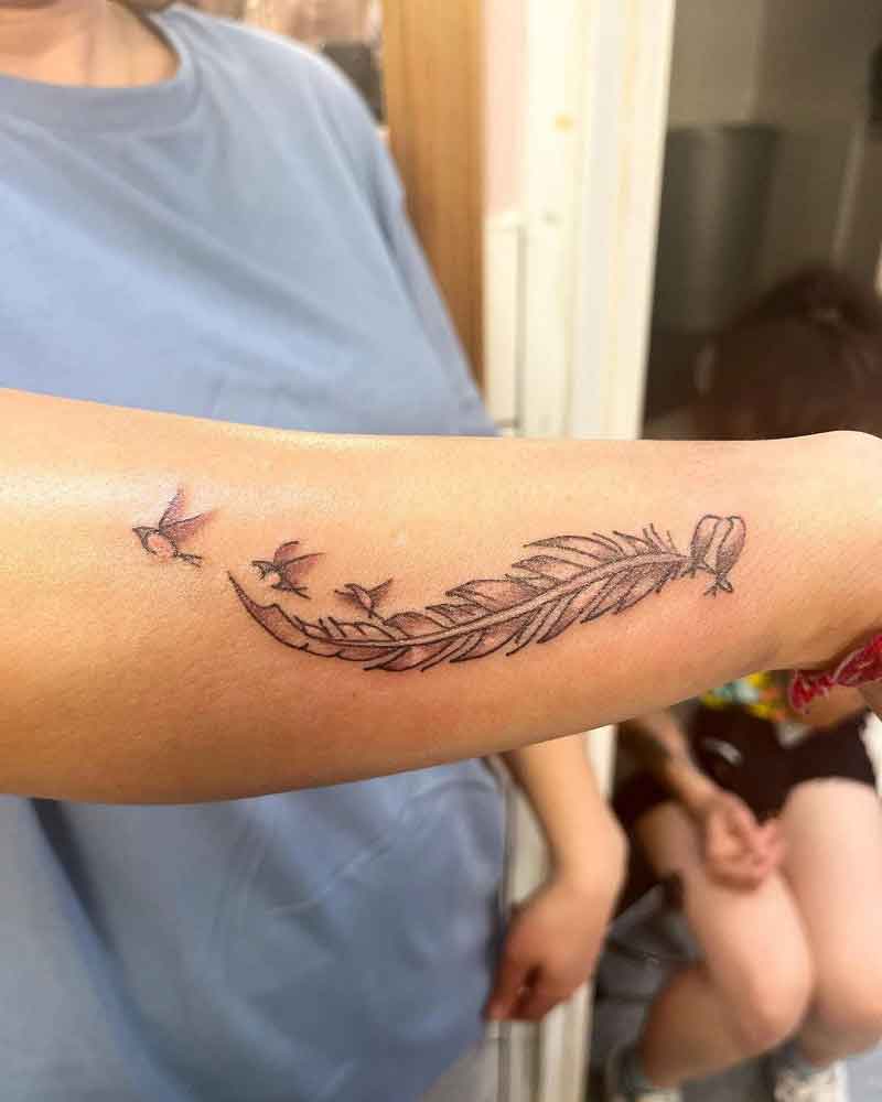 Feather Bird Tattoo 2