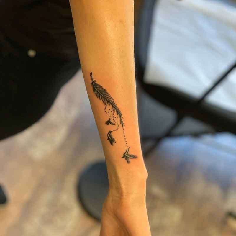 Feather Bird Tattoo 3