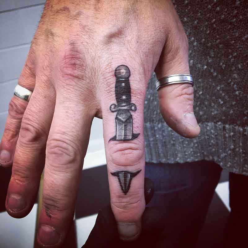 Finger Dagger Tattoo 1