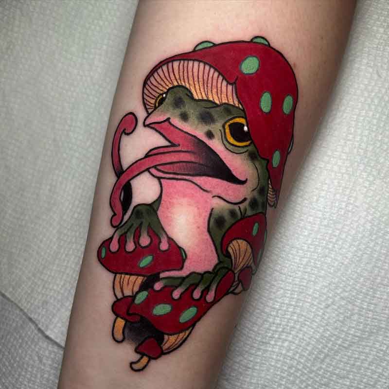 Frog Mushroom Tattoo 1