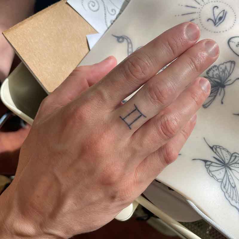 Gemini Finger Tattoo 2