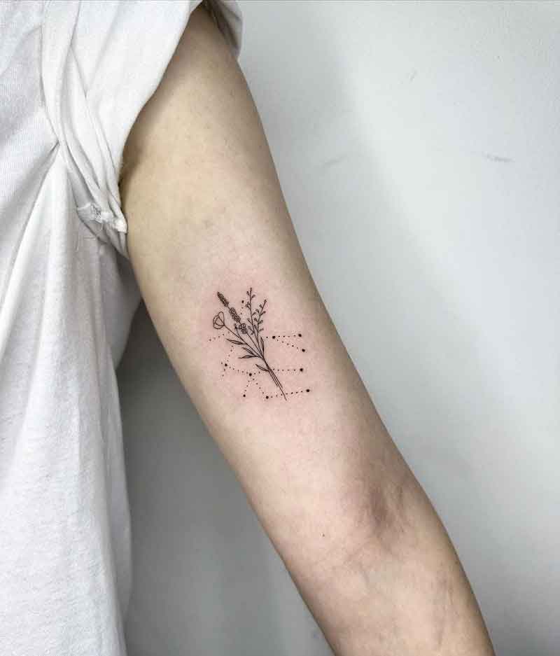 Gemini Flower Tattoo 3