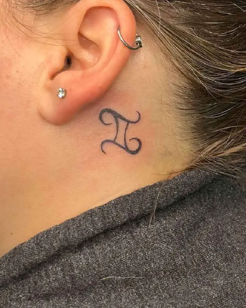 Gemini Neck Tattoo 1