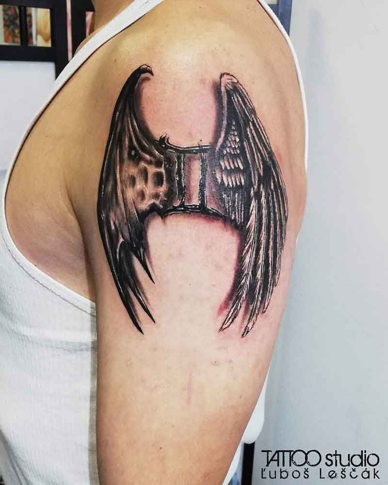 Gemini Wings Tattoo 2