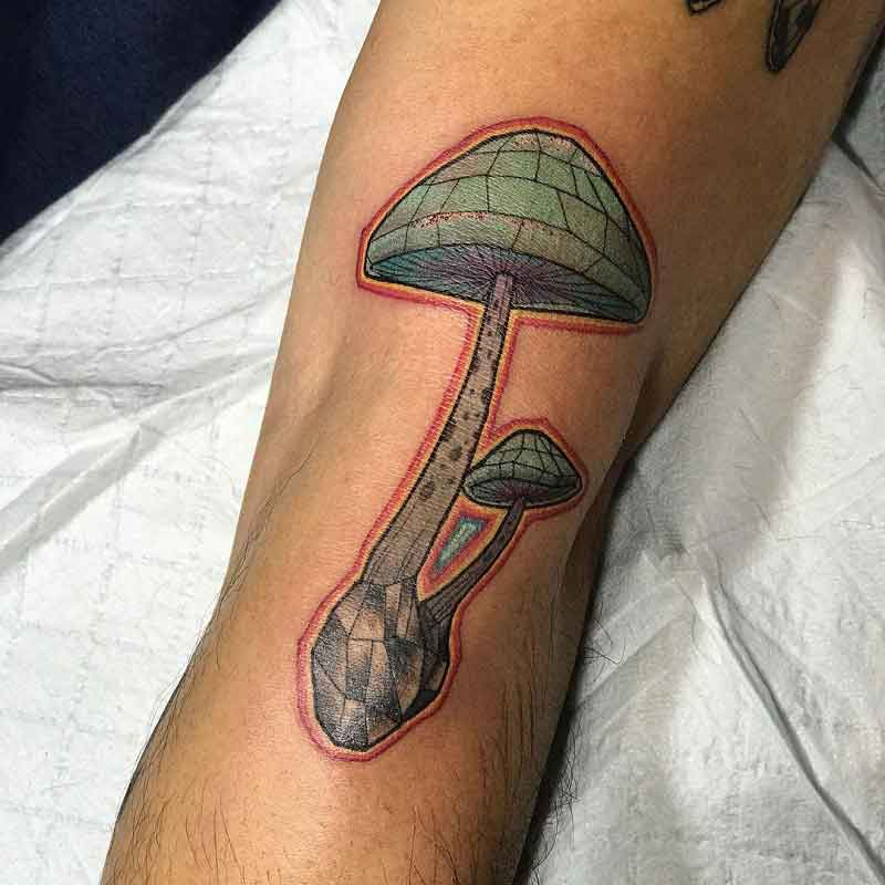 Geometric Mushroom Tattoo 1