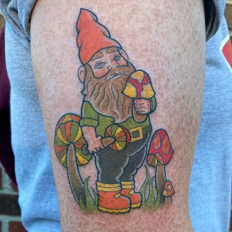 Gnome Mushroom Tattoo 3