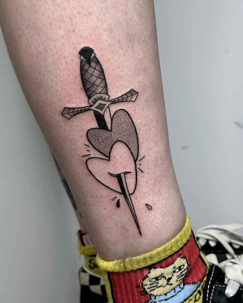 Heart Dagger Tattoo 2