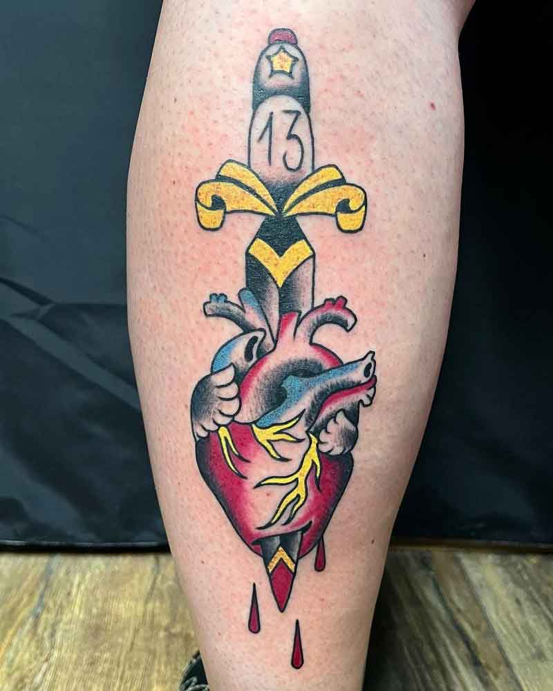 Heart Dagger Tattoo 3