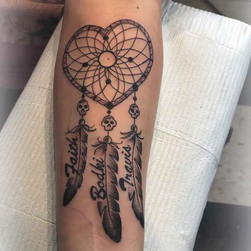 Heart Dream Catcher Tattoo 2