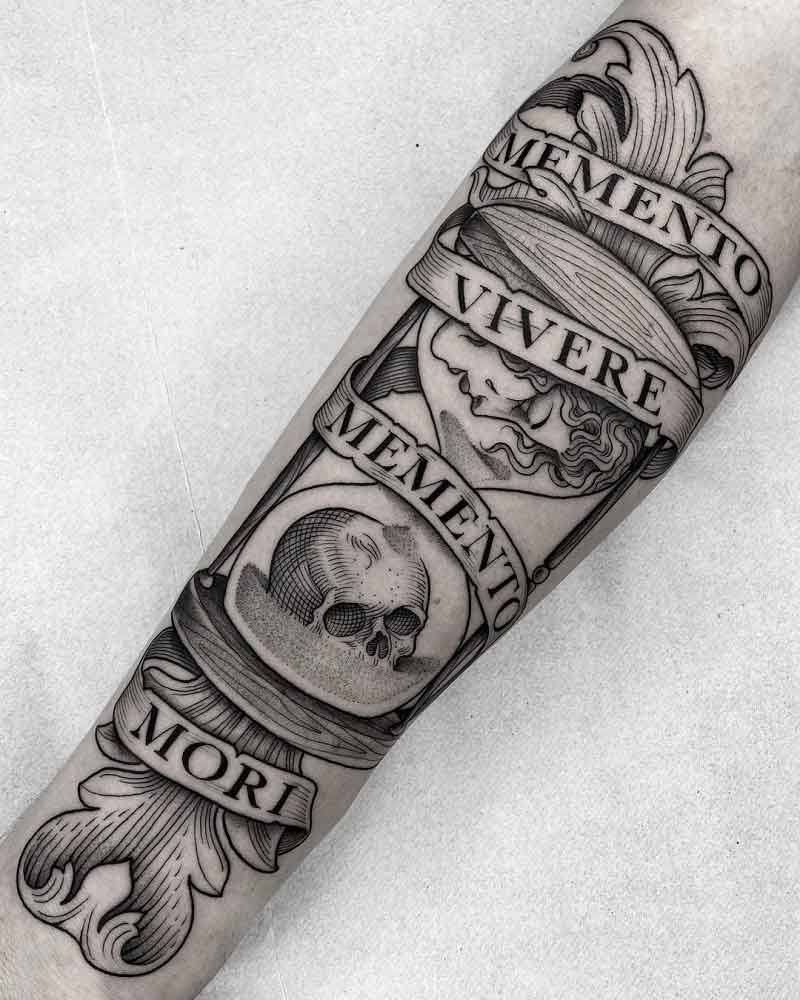 Hourglass Memento Mori Tattoo 1