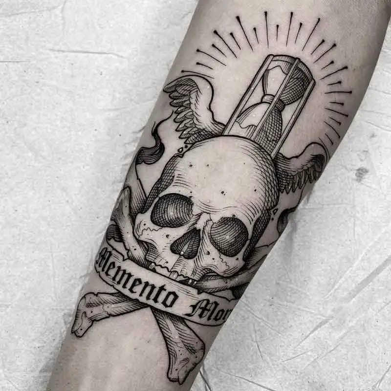 Hourglass Memento Mori Tattoo 2