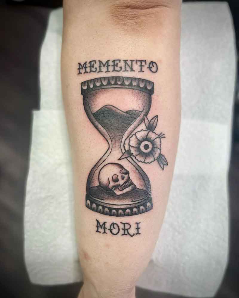Hourglass Memento Mori Tattoo 3