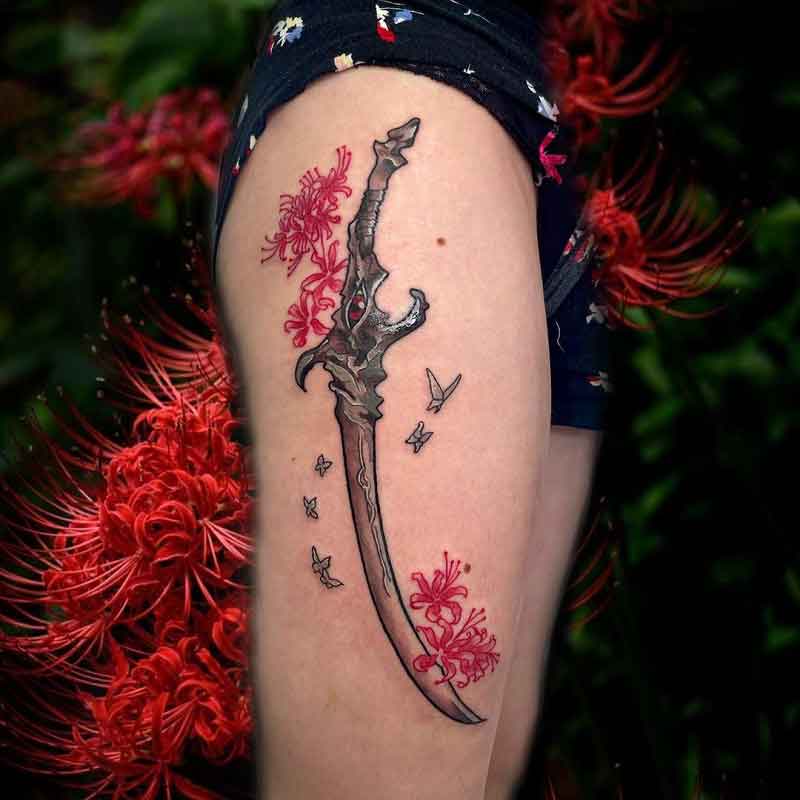 Japanese Dagger Tattoo 1