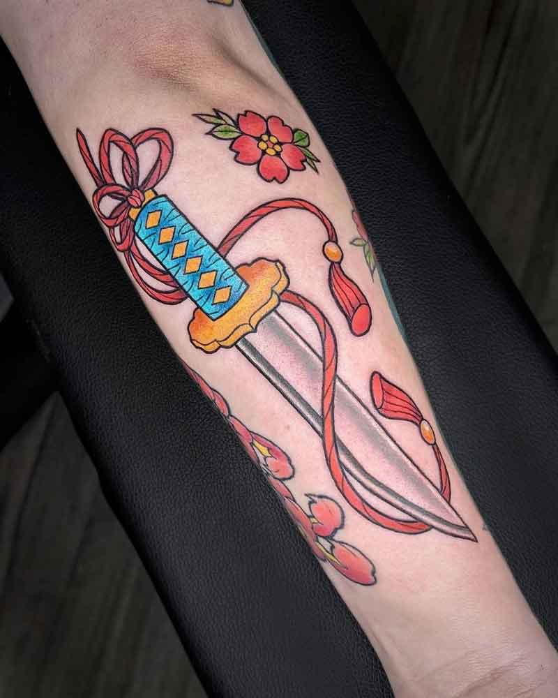 Japanese Dagger Tattoo 3