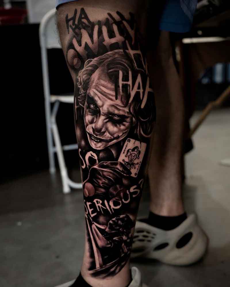 Joker Leg Tattoo 1