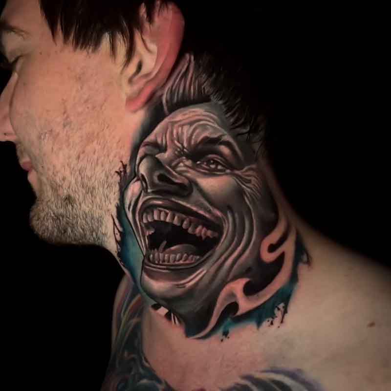 Joker Neck Tattoo 1