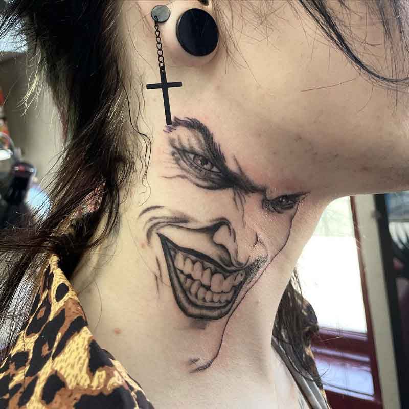 Joker Neck Tattoo 2