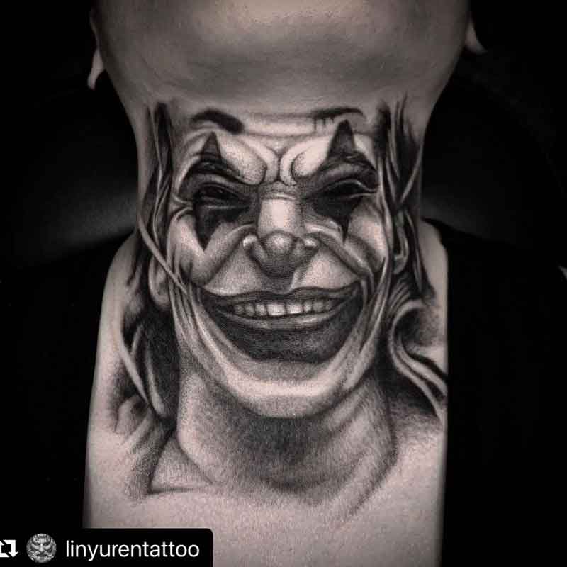 Joker Neck Tattoo 3