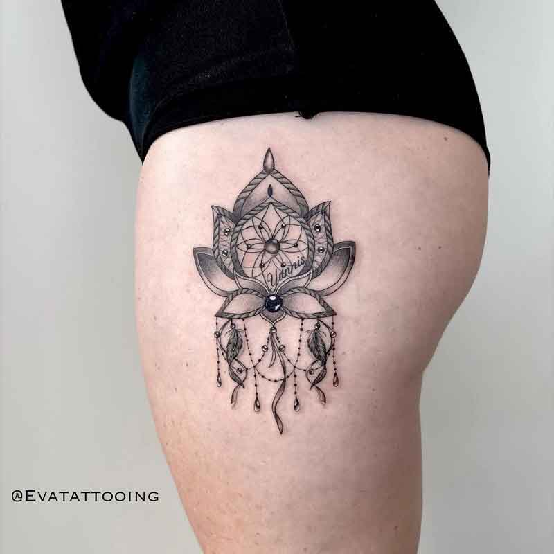 Lotus Dream Catcher Tattoo 1