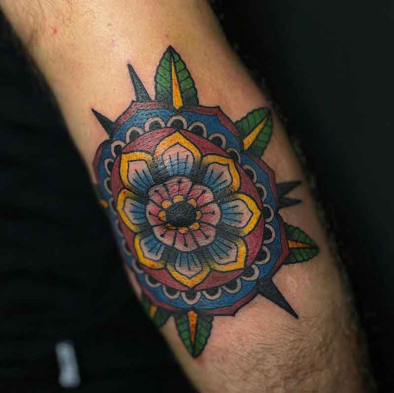 Mandala Elbow Tattoo 3