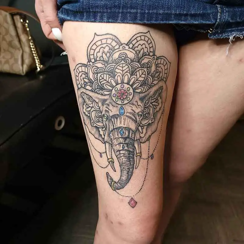 Mandala Elephan Tattoo 3