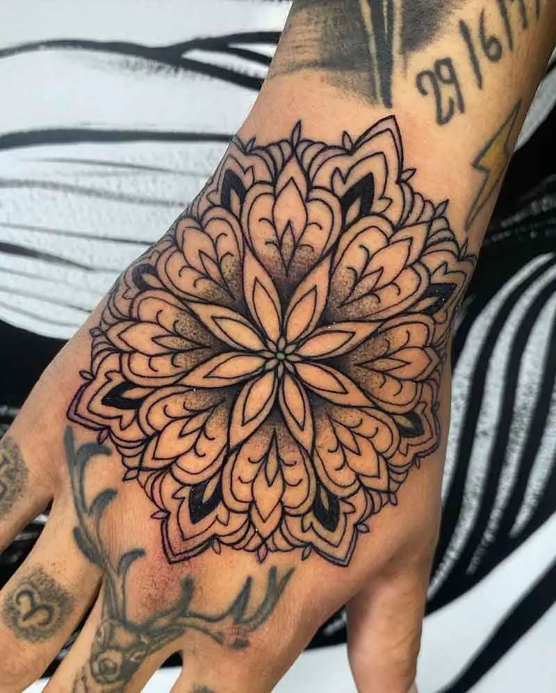 Mandala Hand Tattoo 3