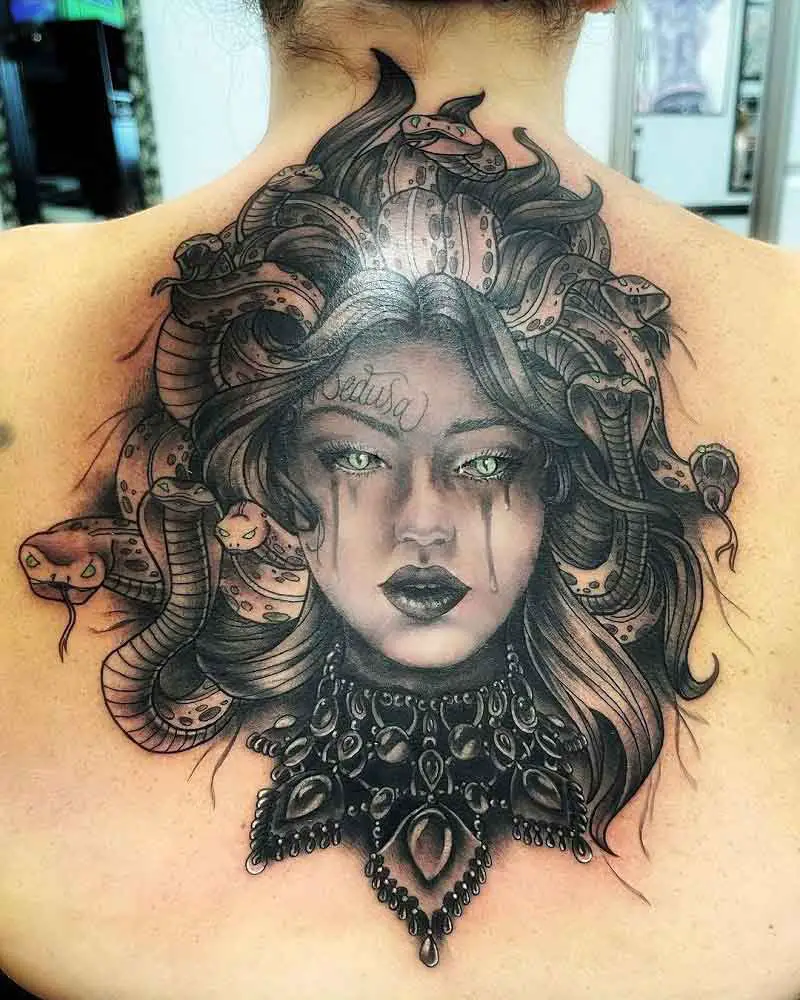 Medusa Back Tattoo 3