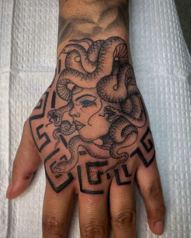 Medusa Hand Tattoo 1