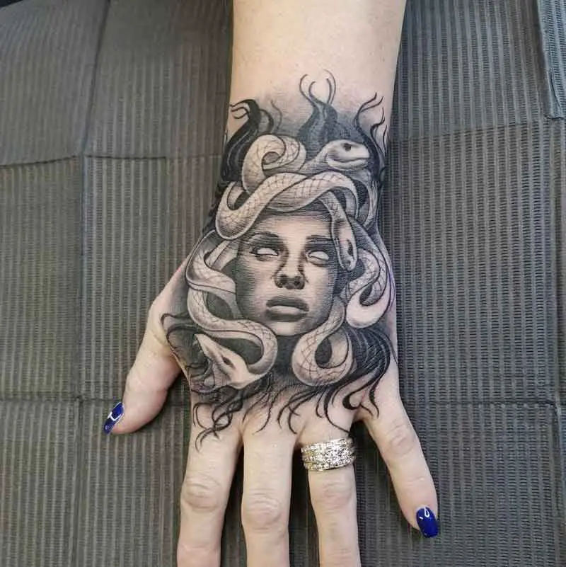 Medusa Hand Tattoo 3